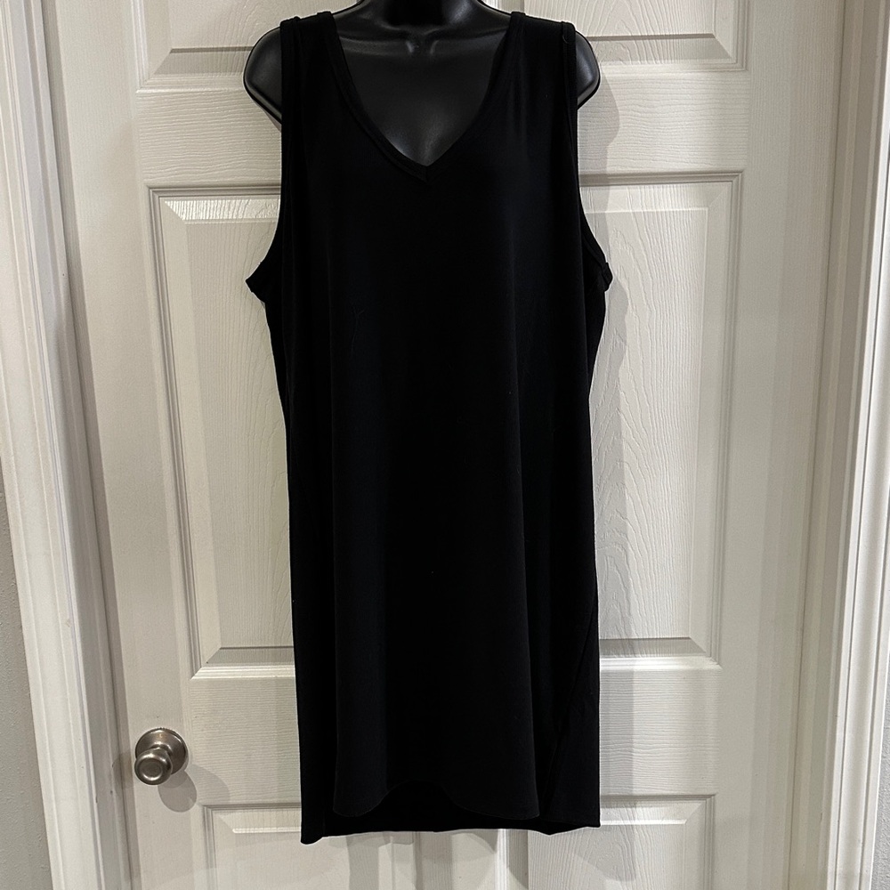 Women’s Black Sleeveless V-Neck Dress 3X